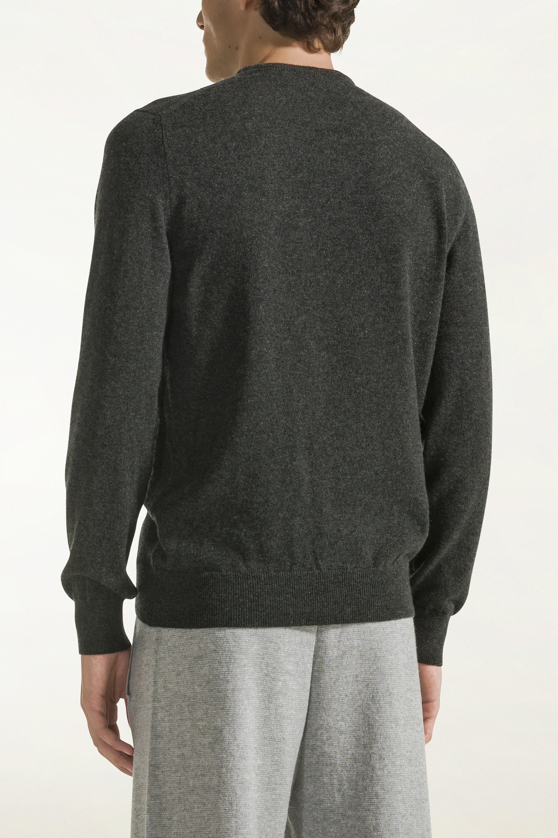 Anthracite cashmere crewneck | PIACENZA 1733