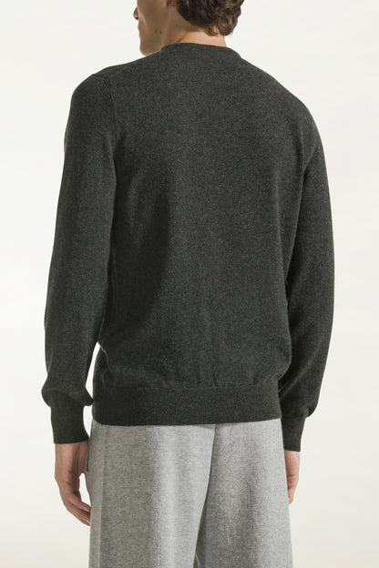 Anthracite cashmere crewneck | PIACENZA 1733