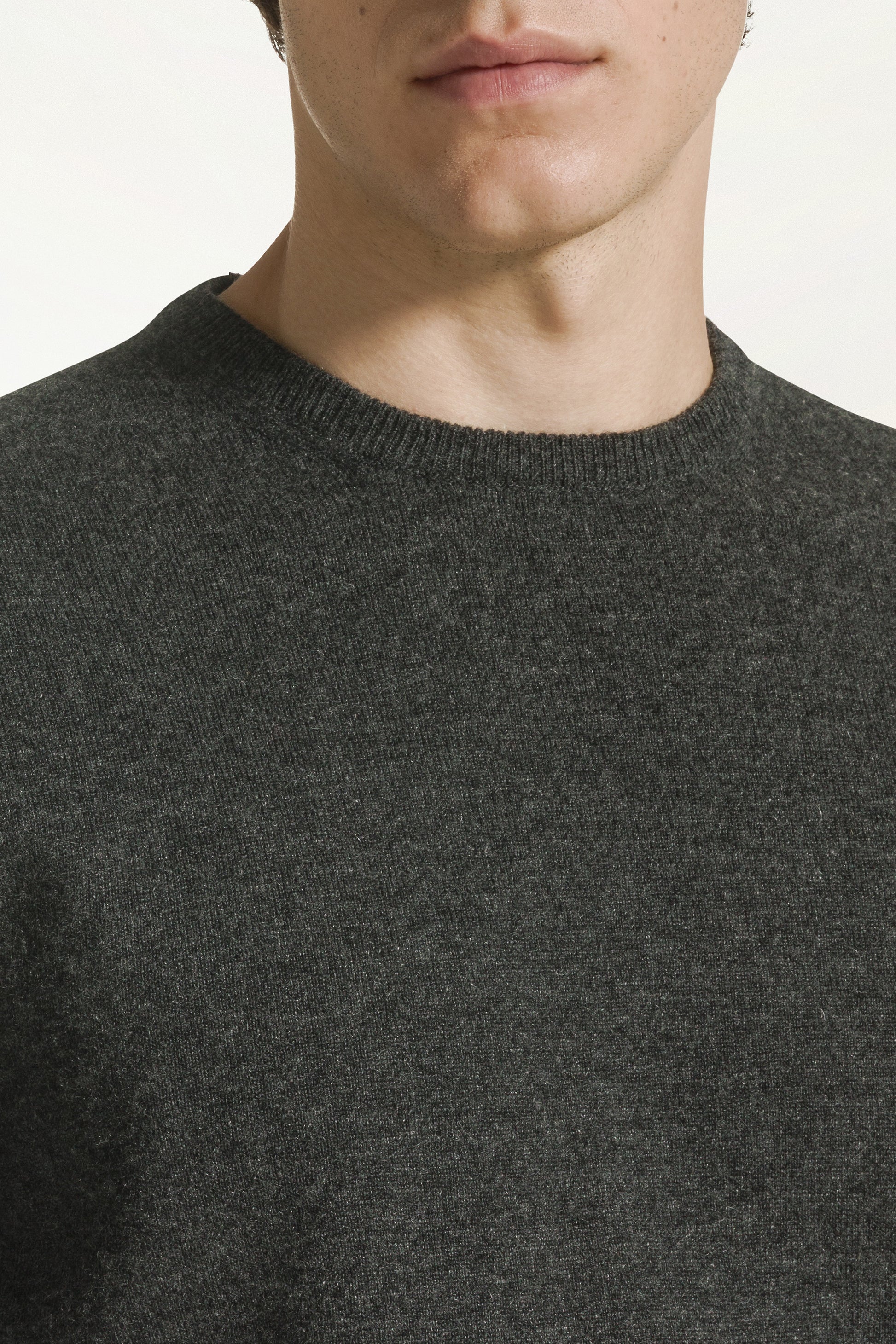 Anthracite cashmere crewneck | PIACENZA 1733