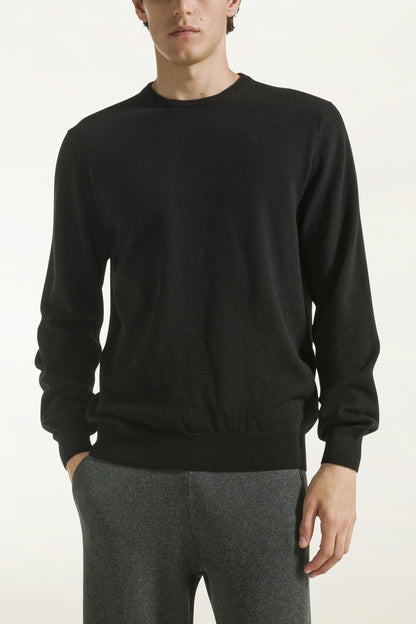 Black cashmere crewneck | PIACENZA 1733