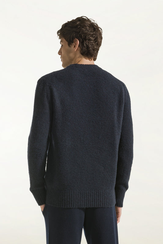 Girocollo in lana color blu navy - Maglieria in Lana Uomo | PIACENZA 1733