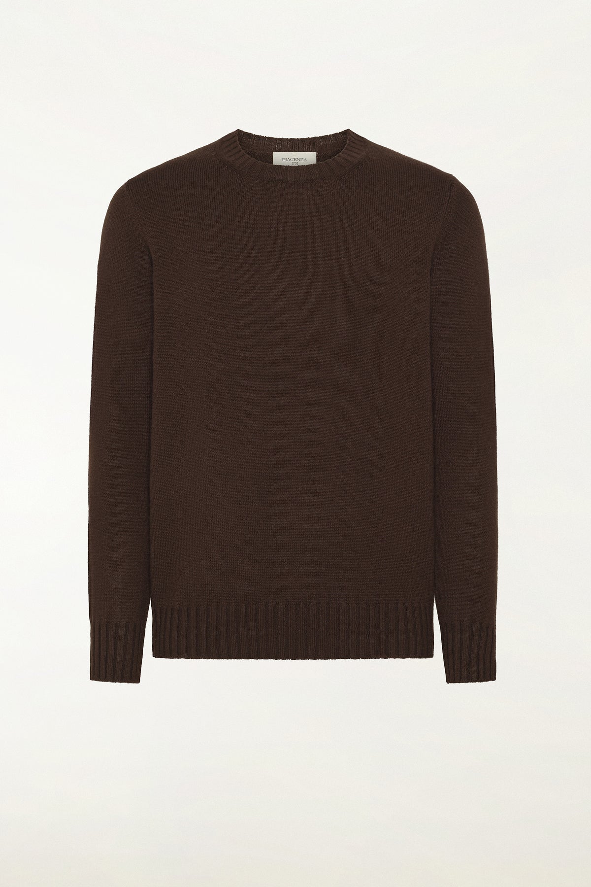 Brown cashmere crew-neck sweater | PIACENZA 1733