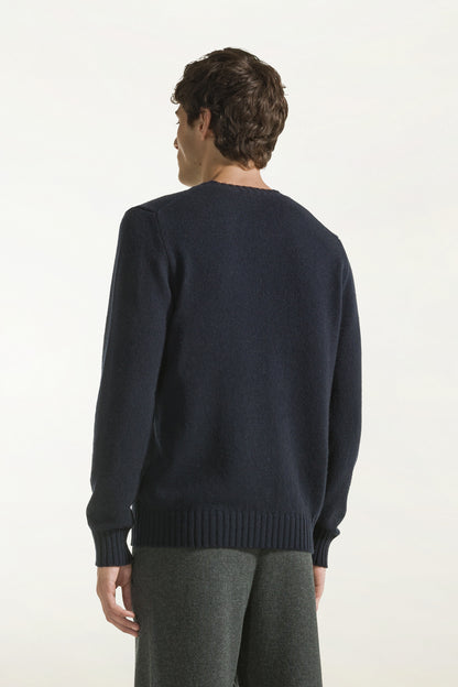 Navy blue cashmere crew neck | PIACENZA 1733