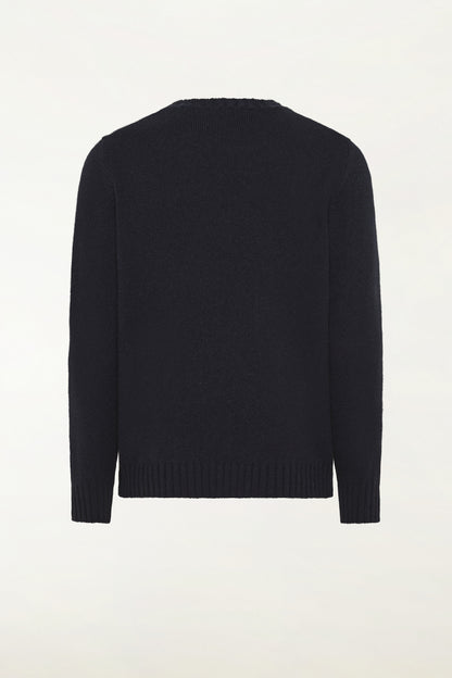 Navy blue cashmere crew neck | PIACENZA 1733