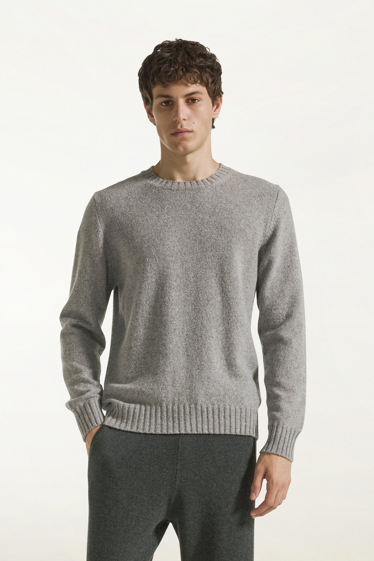 Girocollo in cashmere color grigio | PIACENZA 1733