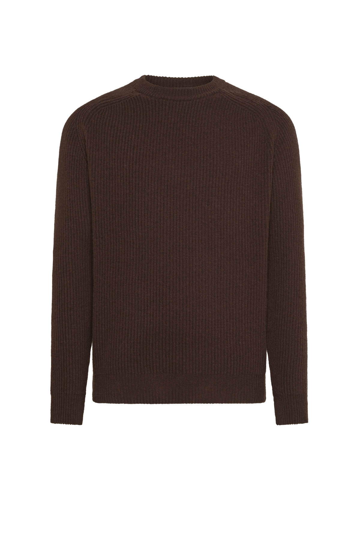 Brown wool and cashmere crew neck | PIACENZA 1733