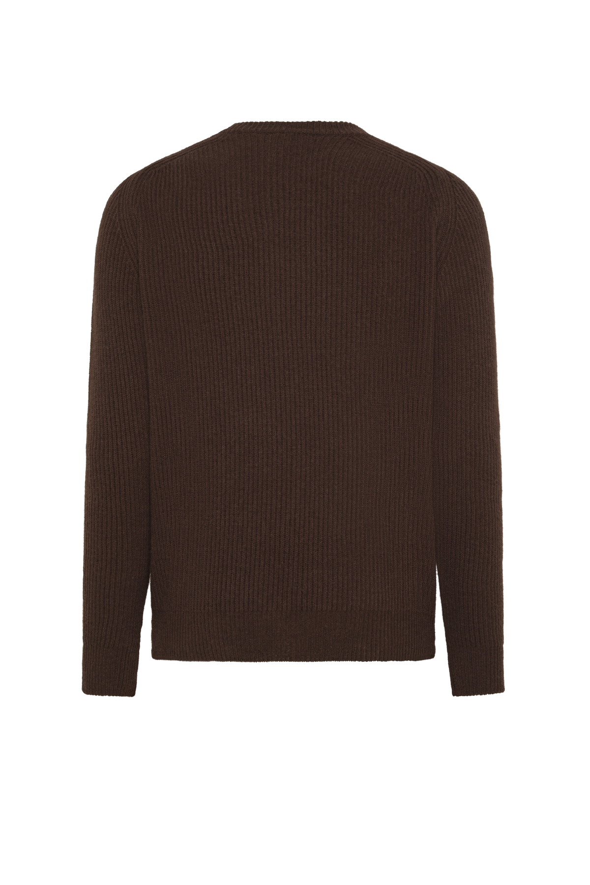 Brown wool and cashmere crew neck