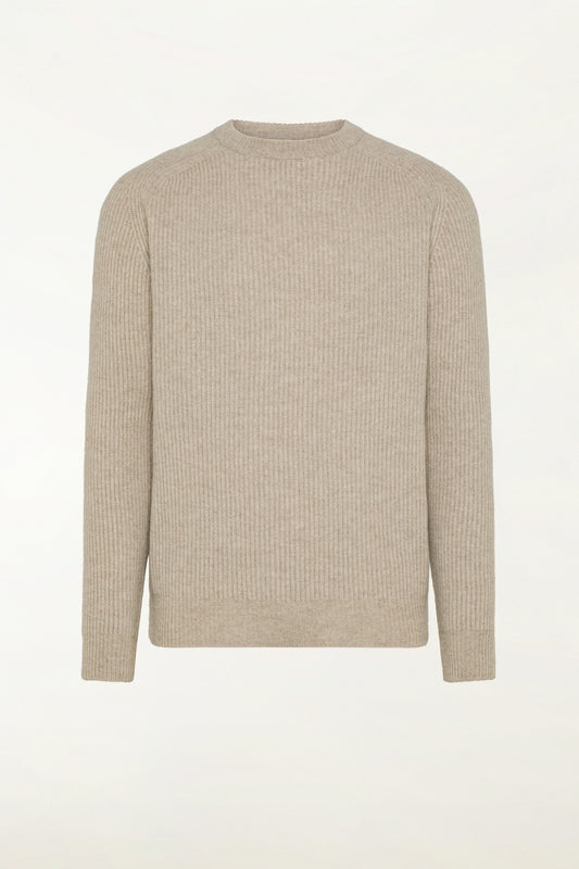 Girocollo in lana e cashmere color naturale - Nuovi arrivi FW26 | PIACENZA 1733