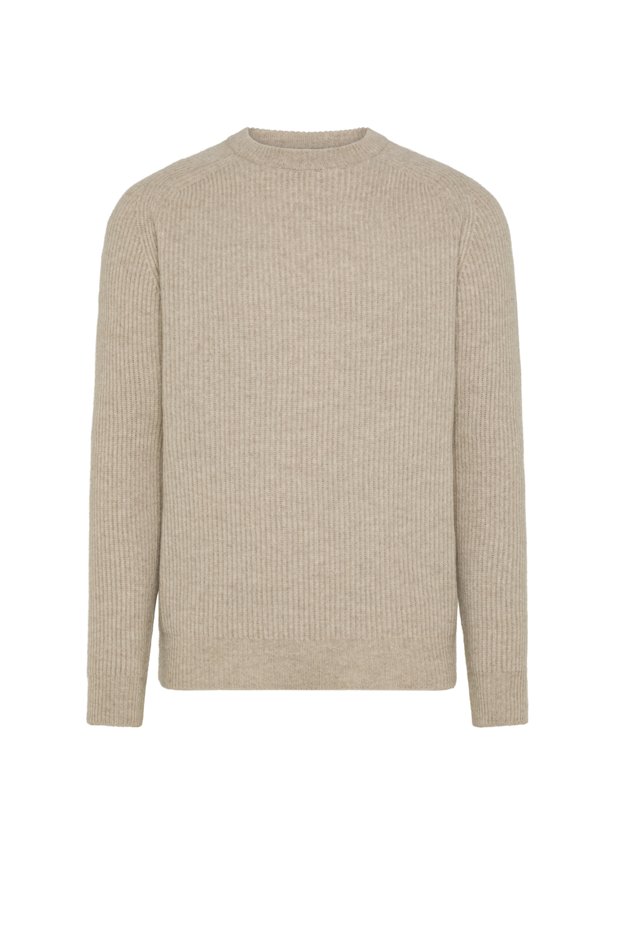 Natural colored wool and cashmere crew neck