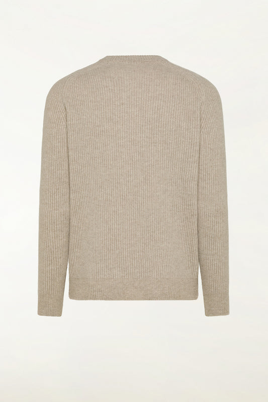 Girocollo in lana e cashmere color naturale - Nuovi arrivi FW26 | PIACENZA 1733