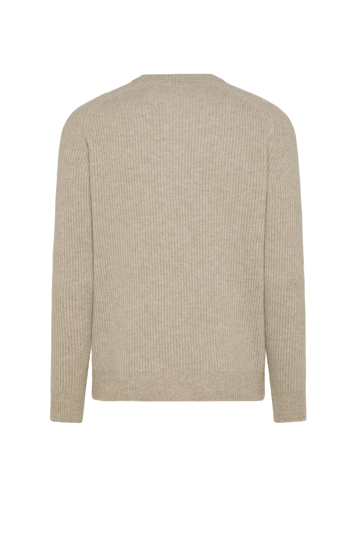 Natural colored wool and cashmere crew neck