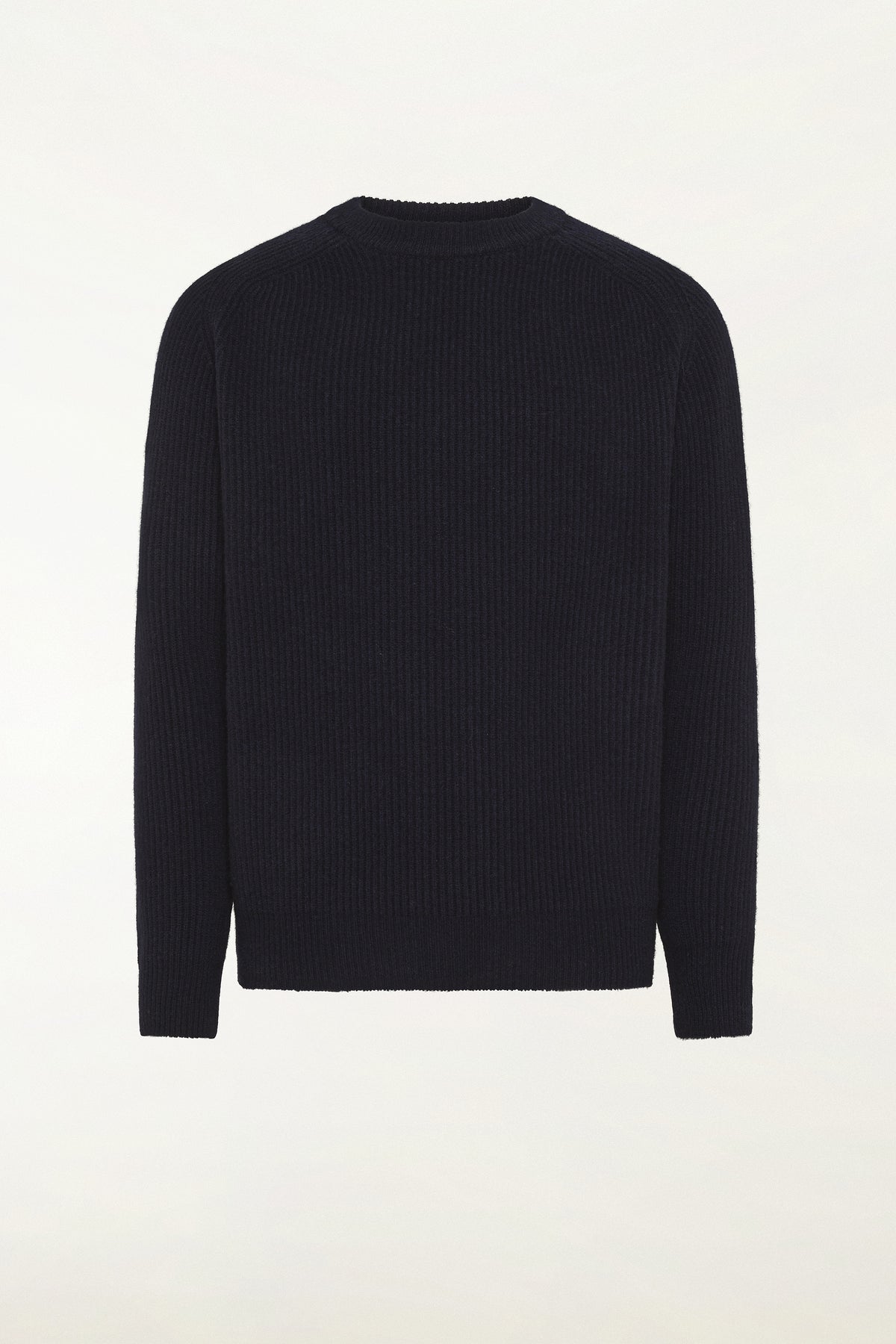 Navy blue wool and cashmere crew neck