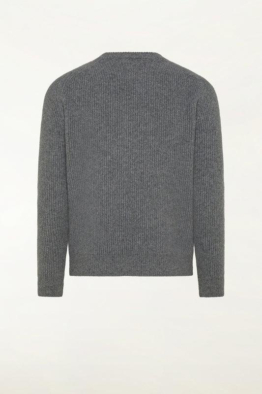 Grey wool and cashmere crew neck sweater - New Arrivals FW26 | PIACENZA 1733