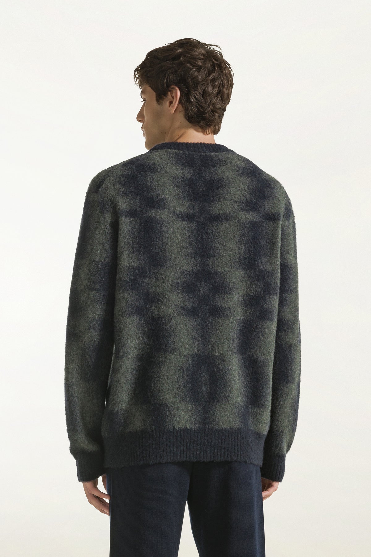 Girocollo in lana geelong color blu navy | PIACENZA 1733