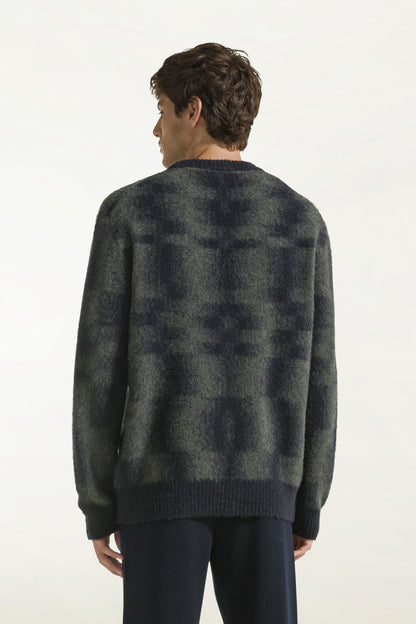 Girocollo in lana geelong color blu navy | PIACENZA 1733