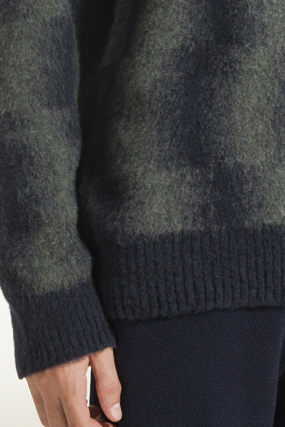 Girocollo in lana geelong color blu navy | PIACENZA 1733