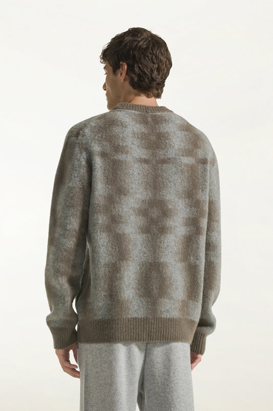 Girocollo in lana color grigio e tortora - Maglieria in Lana Uomo | PIACENZA 1733
