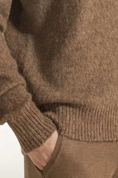Girocollo in cashmere color cammello | PIACENZA 1733