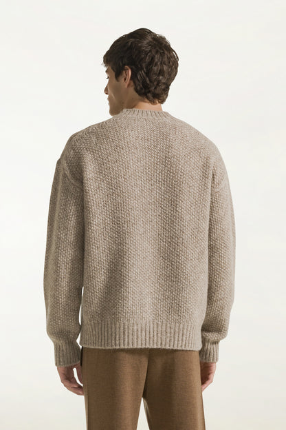 Girocollo in baby alpaca e lana color naturale | PIACENZA 1733