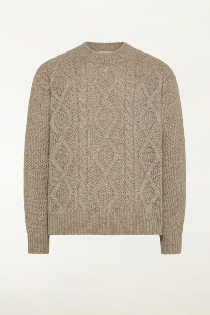 Girocollo in baby alpaca e lana color naturale | PIACENZA 1733