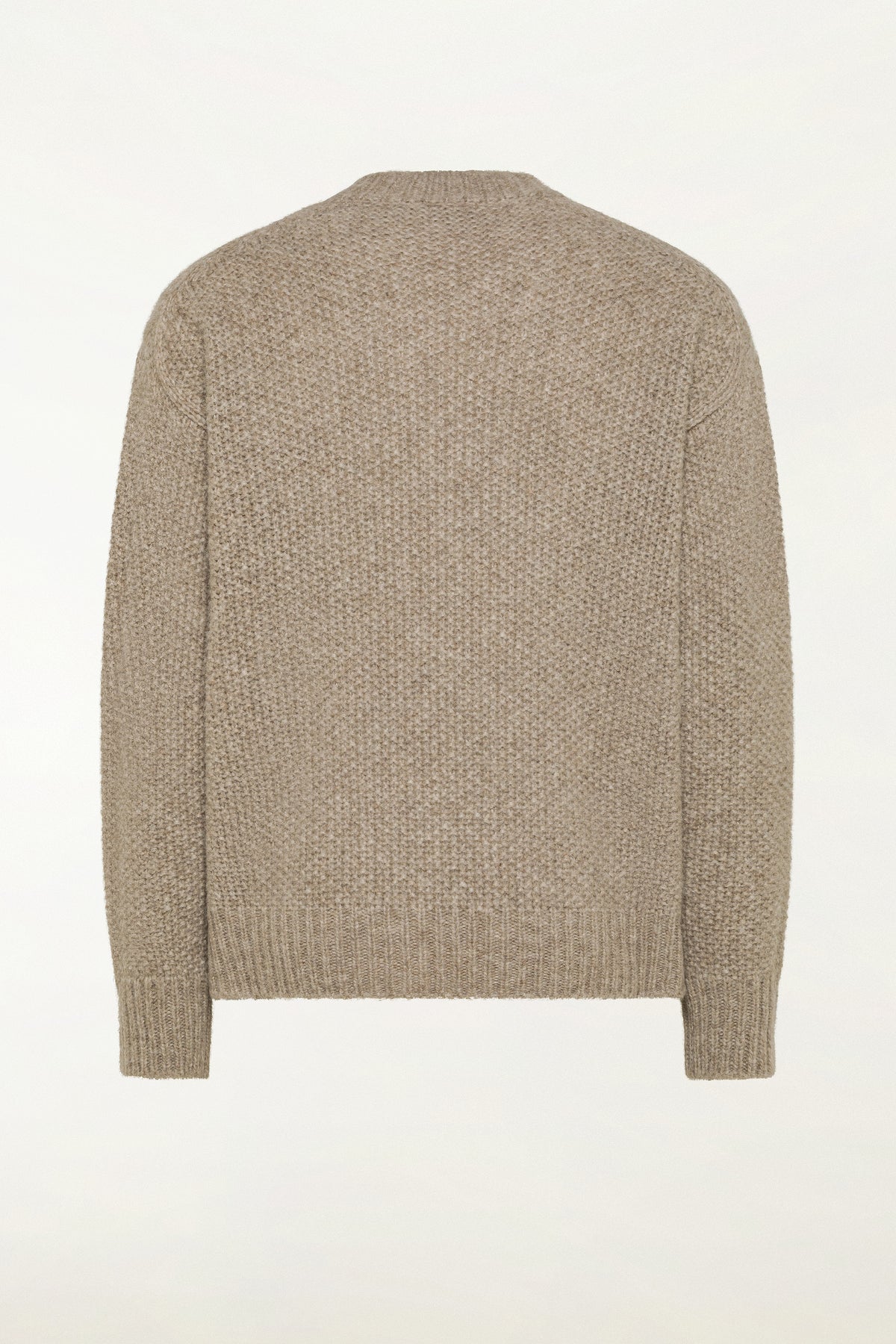 Girocollo in baby alpaca e lana color naturale