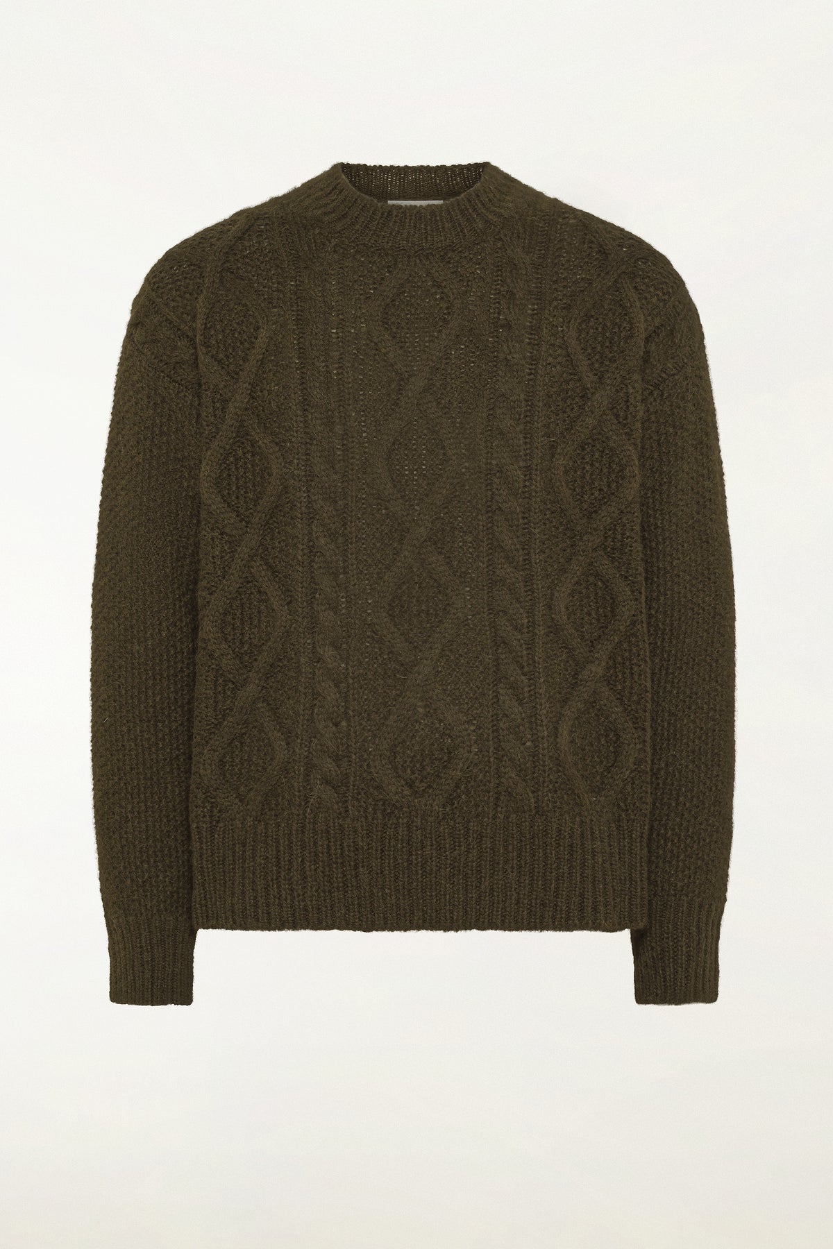 Moss green baby alpaca and wool necklace | PIACENZA 1733