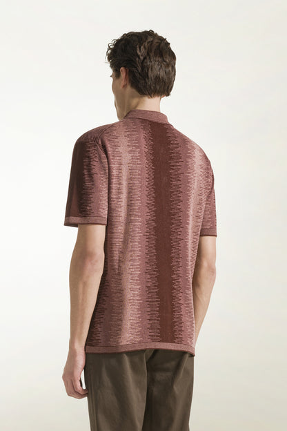 Camicia in seta e lino color rosa antico | PIACENZA 1733