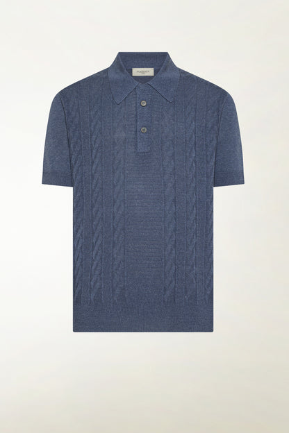 Bluette silk and linen polo shirt | PIACENZA 1733