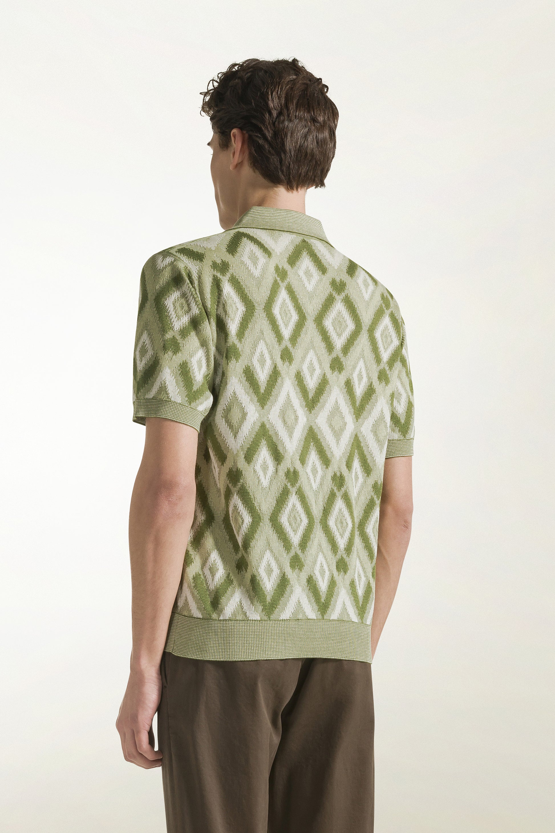 Green silk and cotton polo shirt | PIACENZA 1733