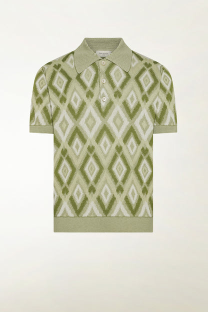 Green silk and cotton polo shirt | PIACENZA 1733
