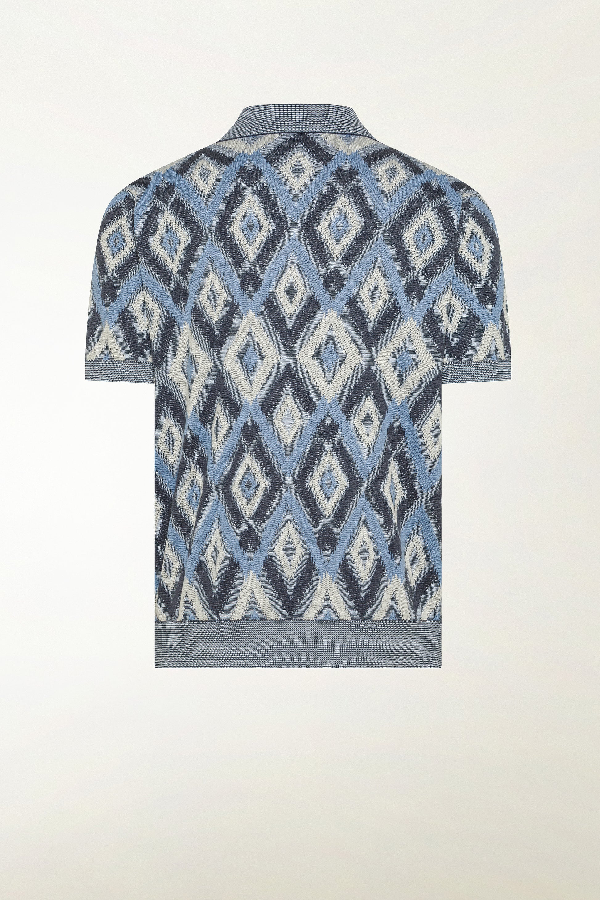 Polo in seta e cotone colore blu | PIACENZA 1733