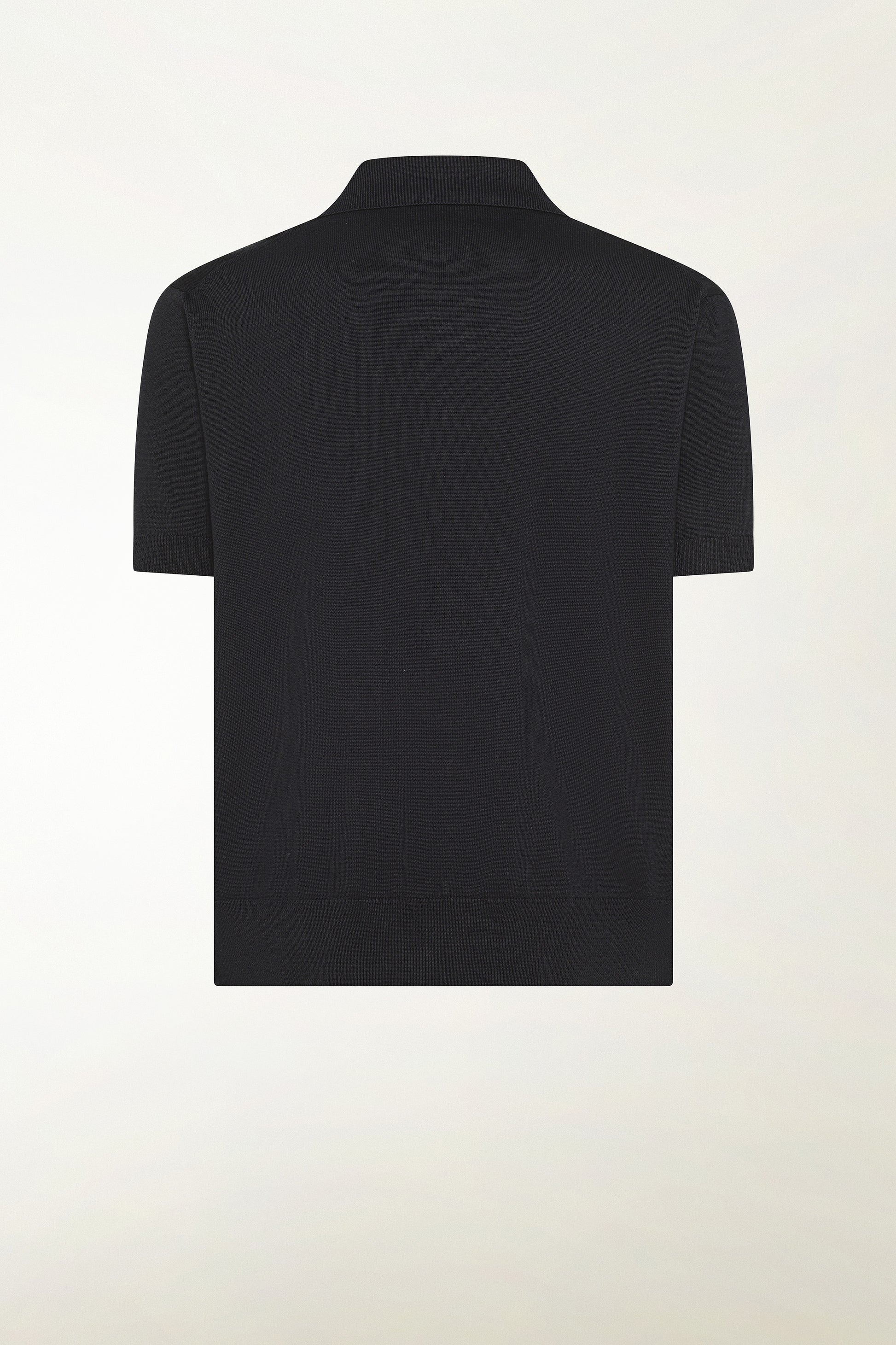 Dark blue silk and cotton polo shirt | PIACENZA 1733