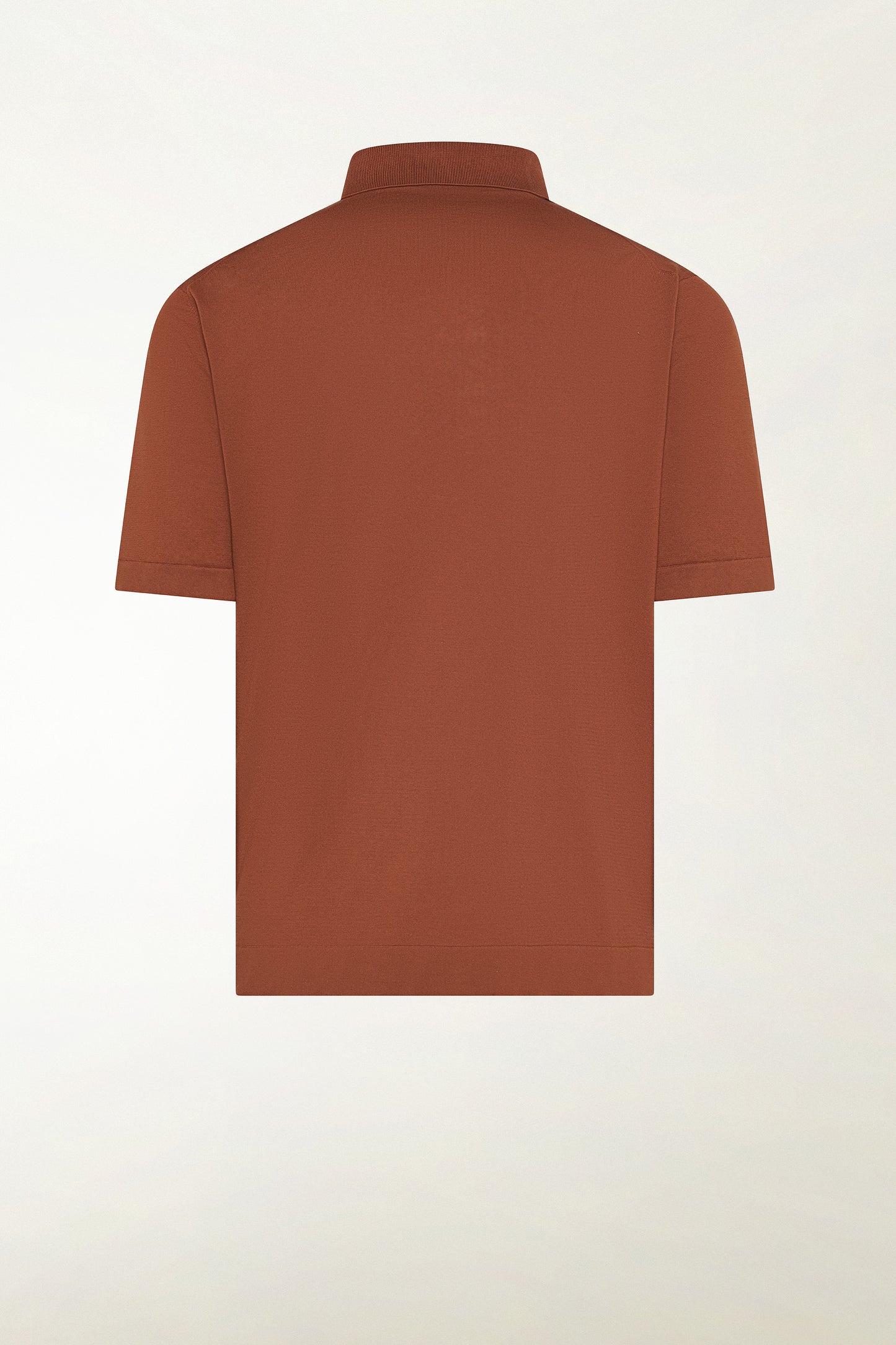 Brick-colored cotton polo shirt