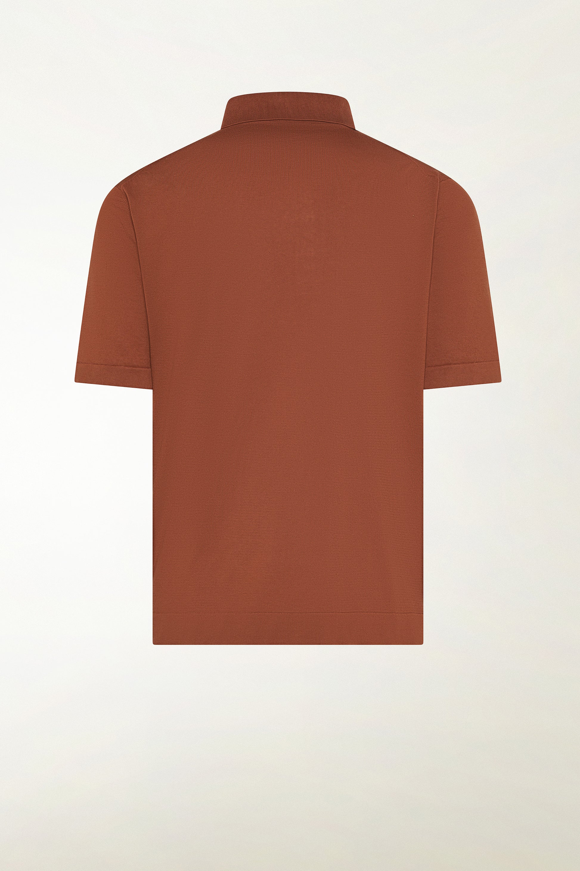 Brick-colored cotton polo shirt | PIACENZA 1733