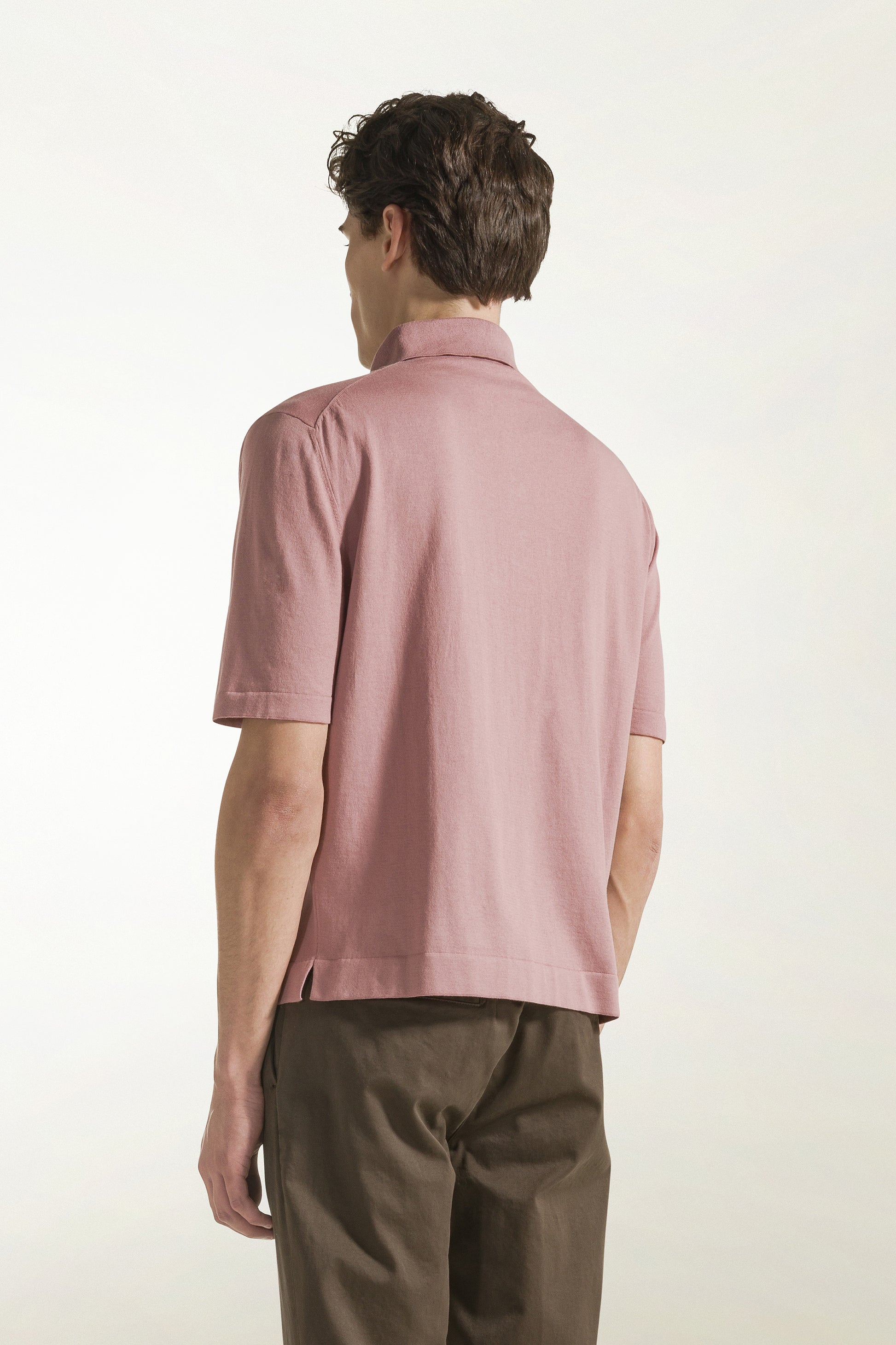 Antique pink cotton polo shirt | PIACENZA 1733