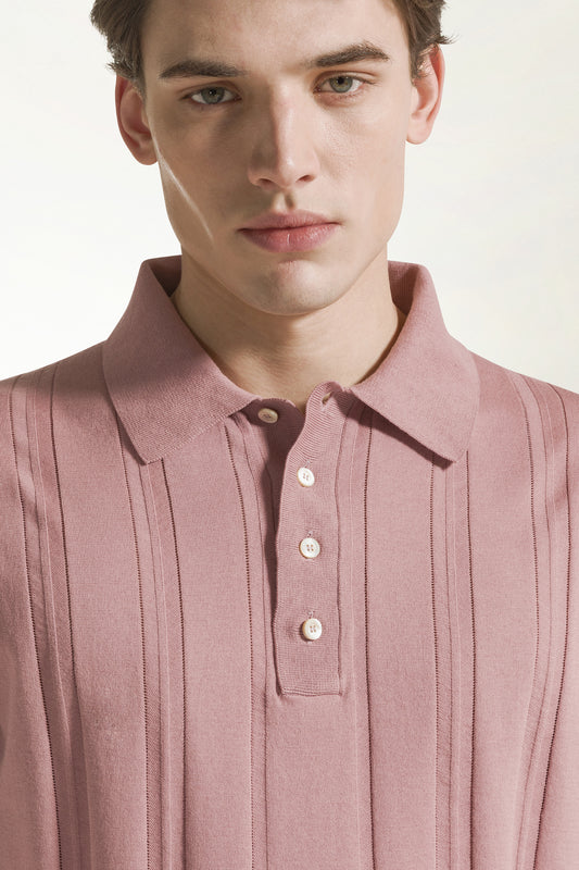Antique pink cotton polo shirt - Men's Polo Shirts | PIACENZA 1733