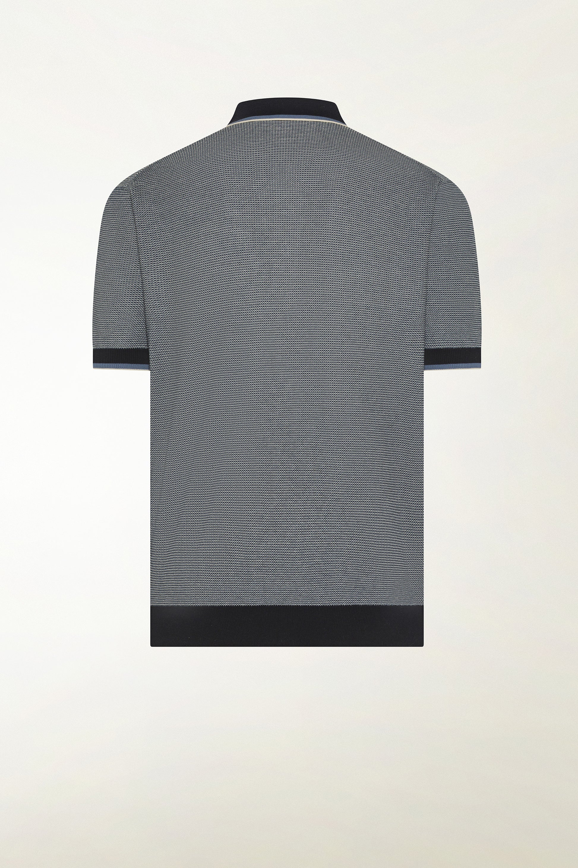 Blue and white cotton polo shirt | PIACENZA 1733