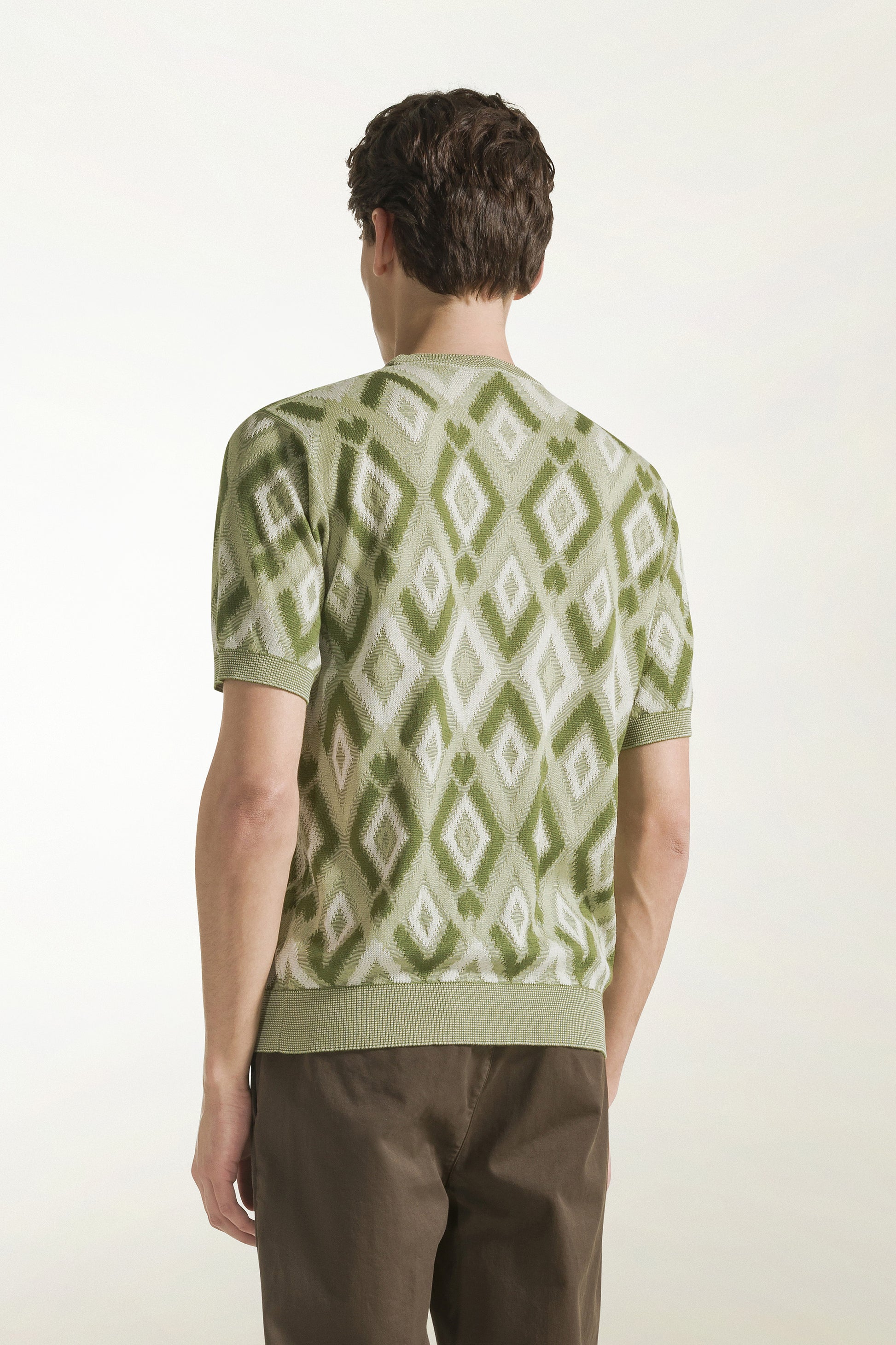 Green silk and cotton crewneck | PIACENZA 1733