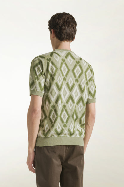 Green silk and cotton crewneck | PIACENZA 1733