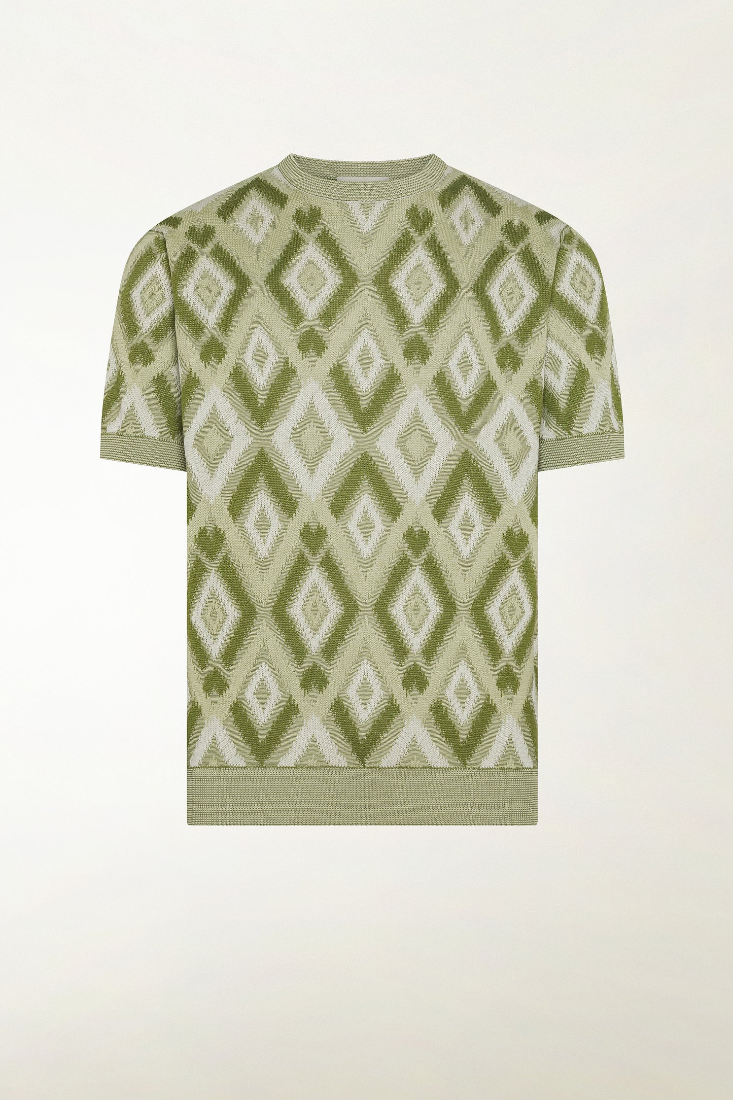 Green silk and cotton crewneck