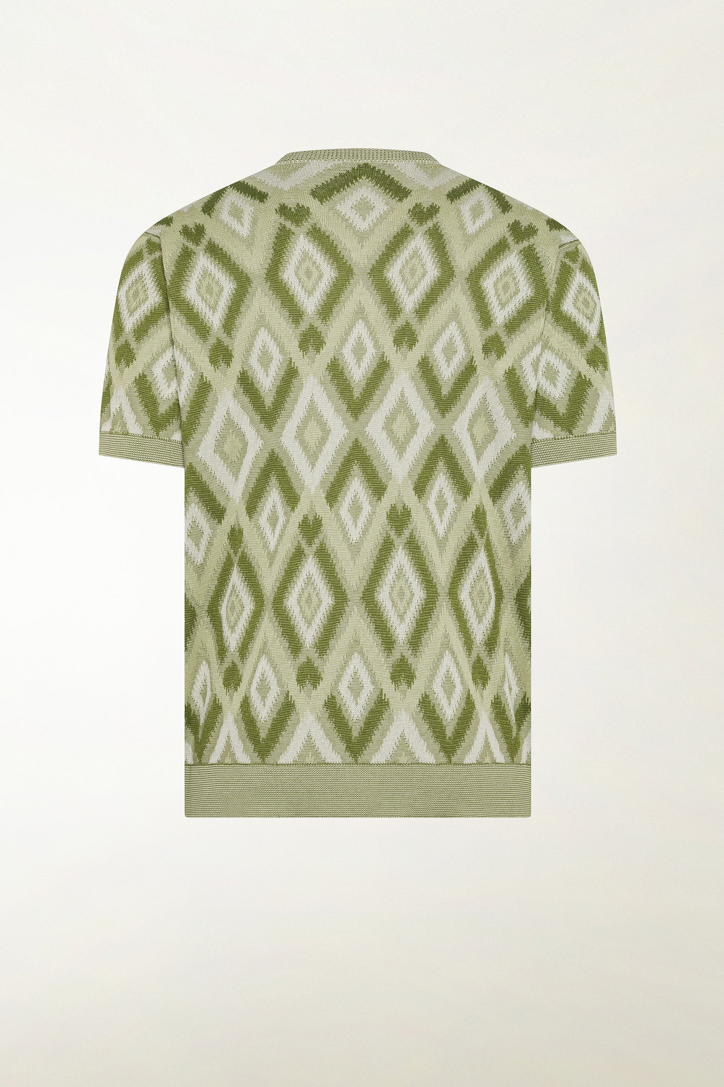 Green silk and cotton crewneck