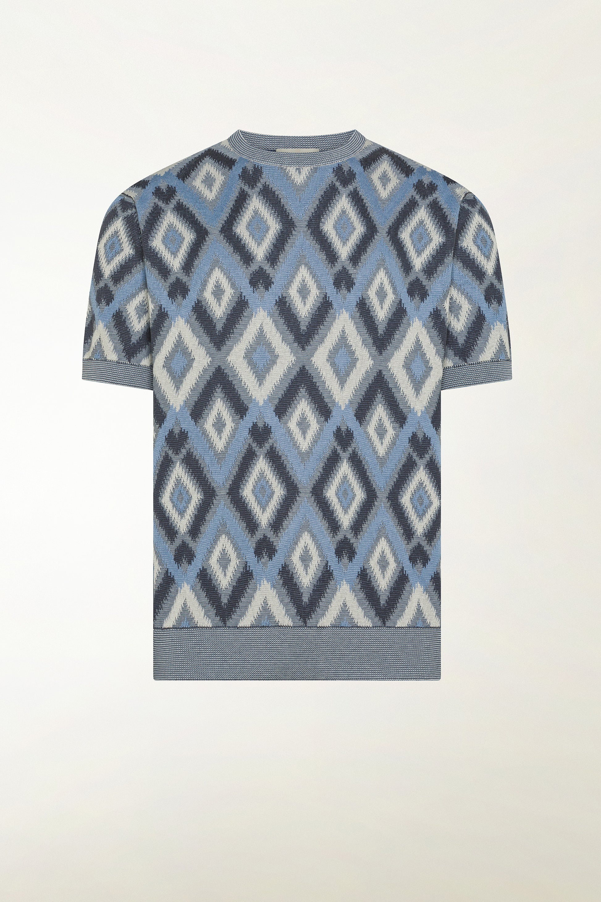 Blue silk and cotton crewneck | PIACENZA 1733