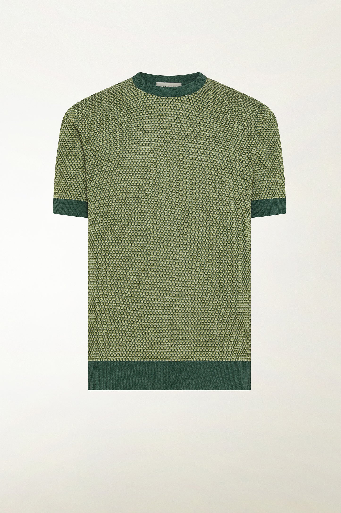Forest and pea green silk and linen crewneck