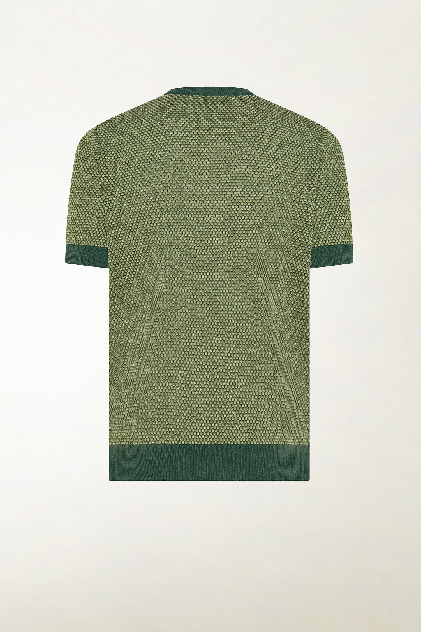 Forest and pea green silk and linen crewneck