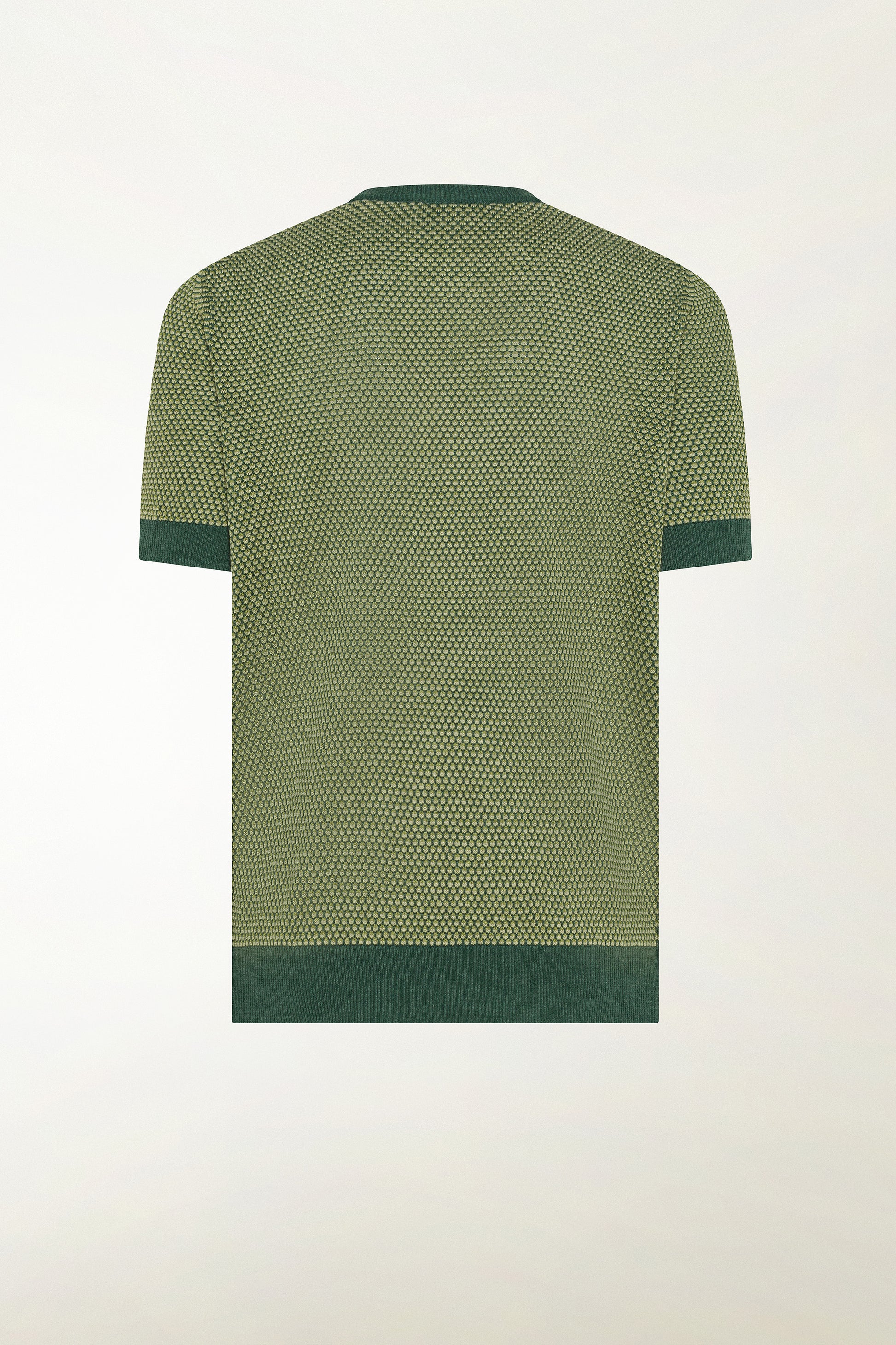 Forest and pea green silk and linen crewneck | PIACENZA 1733