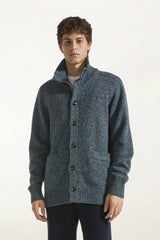 Cardigan in lana color jeans