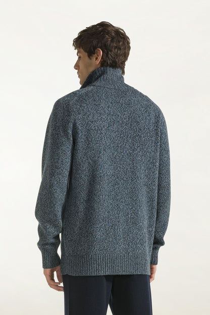 Cardigan in lana color jeans | PIACENZA 1733