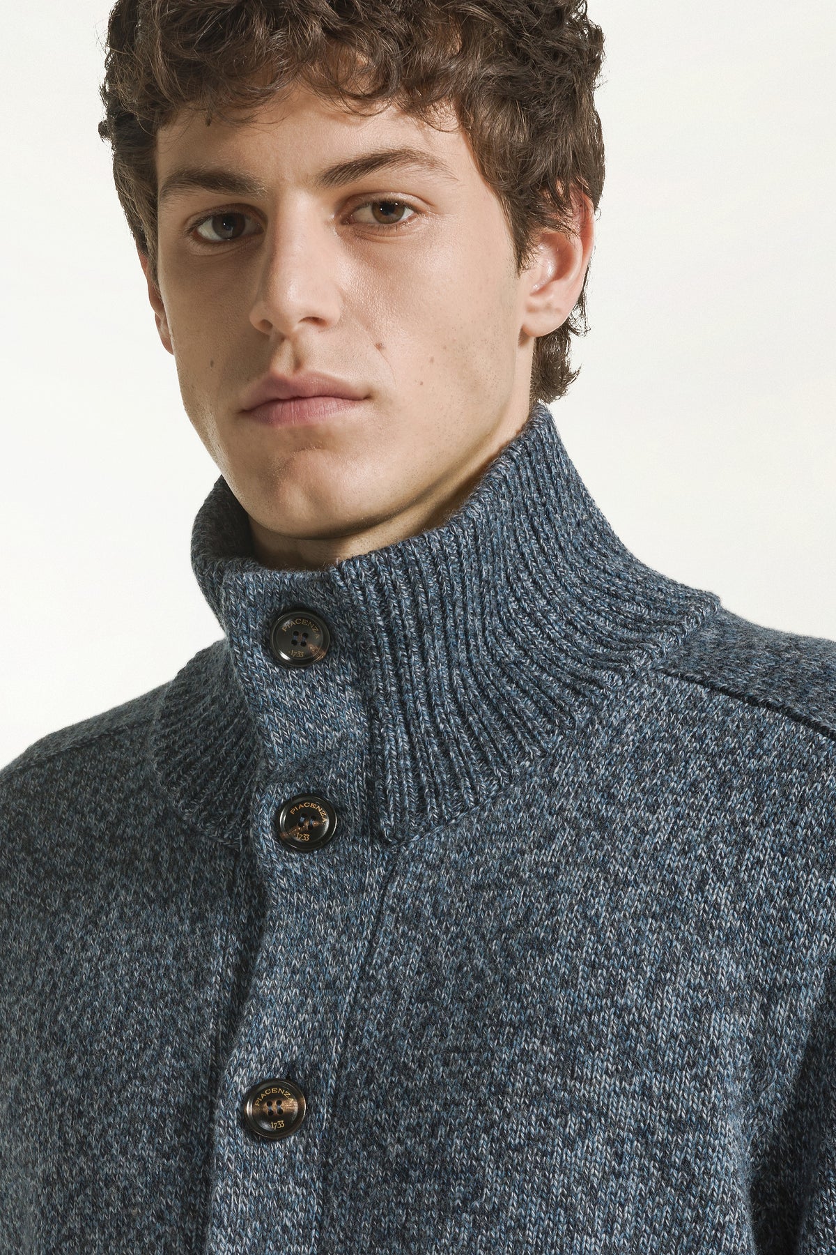 Cardigan in lana color jeans