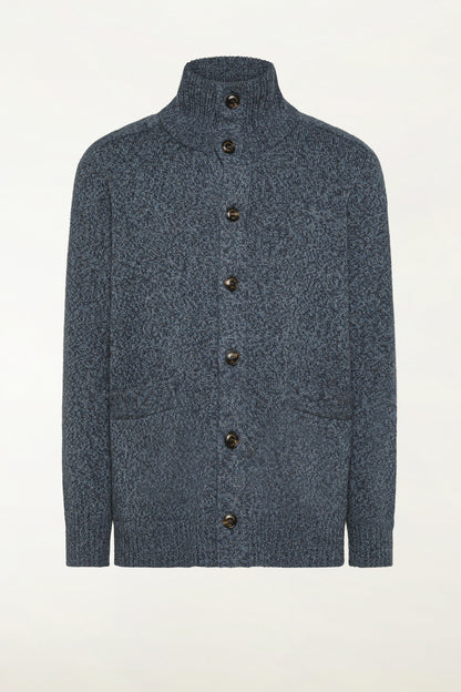 Cardigan in lana color jeans | PIACENZA 1733