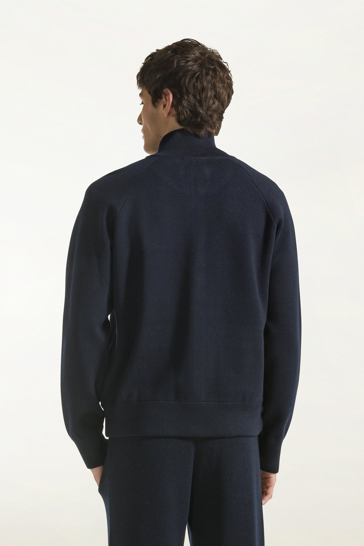 Navy blue wool bomber jacket